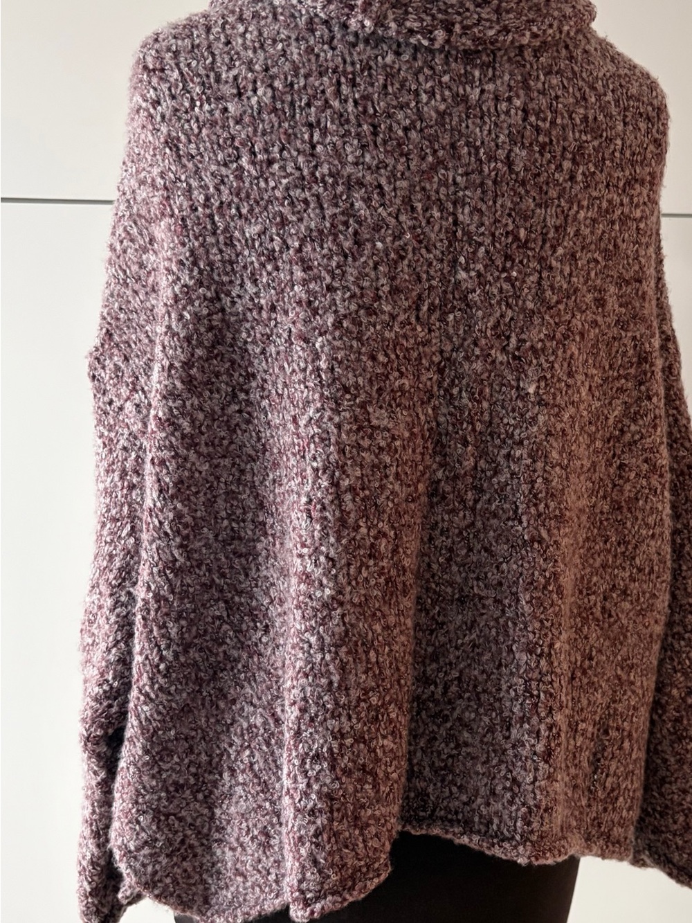 Free People BFF Cowl Neck Sweater Brown Burgundy Heathered Oversized XS - Picture 8 of 13